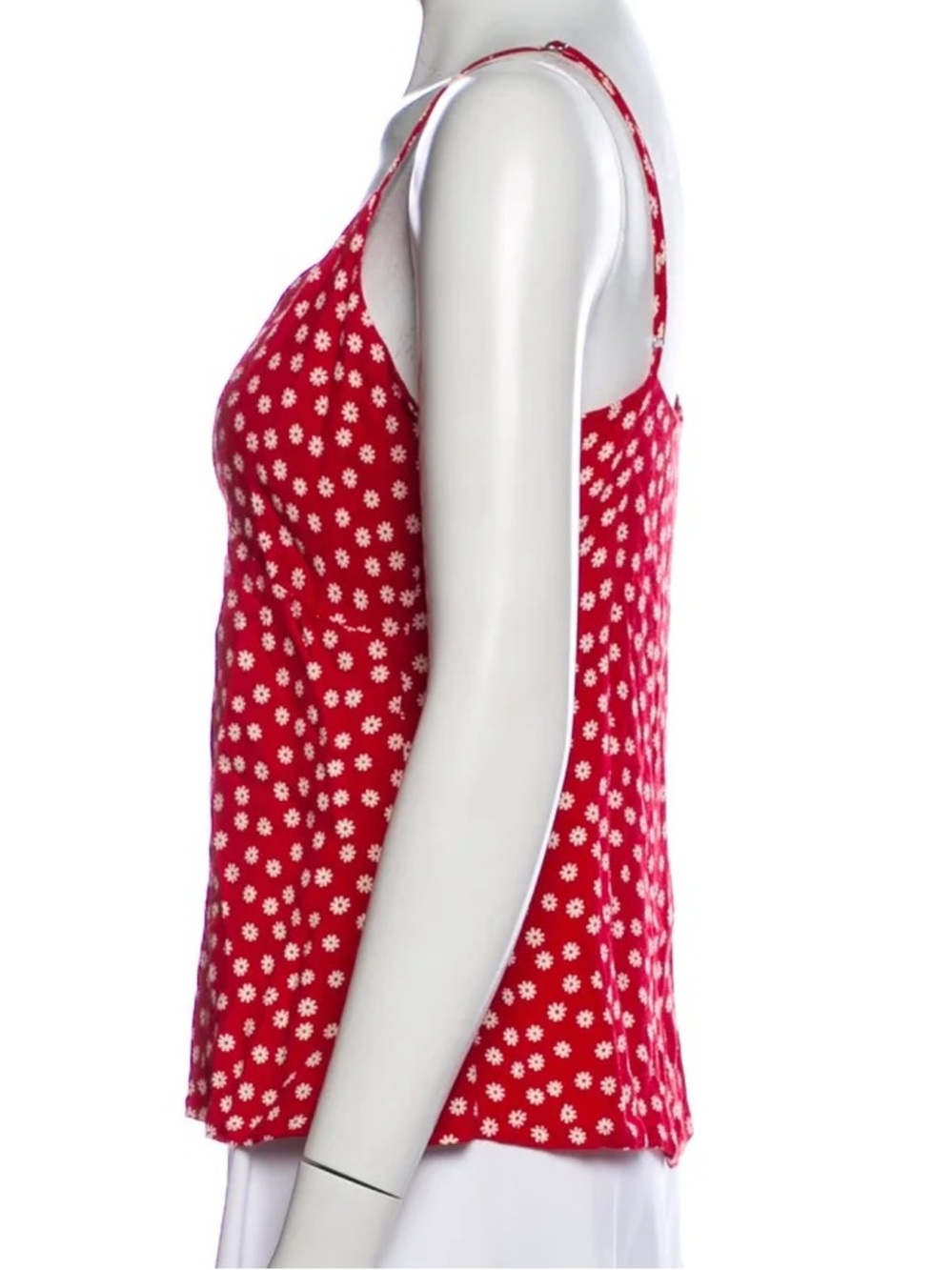 Reformation $80 • 17” PTP • Lorenza Red Daisy Print Spaghetti Strap Cami Top - Picture 5 of 8